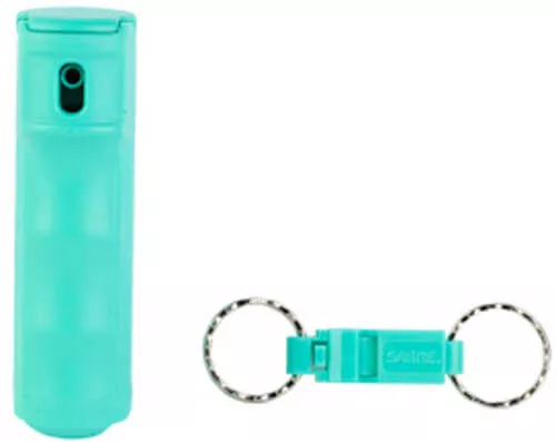 Sabre Pepper Gel with Quick Release Whistle Keychain .54 Ounces Mint Matte Finish