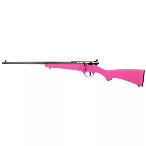 Savage Arms 13844 Rascal22 LR 1rd Cap 16.13" Matte Blued Rec/Barrel Pink Stock Left Hand (Youth)