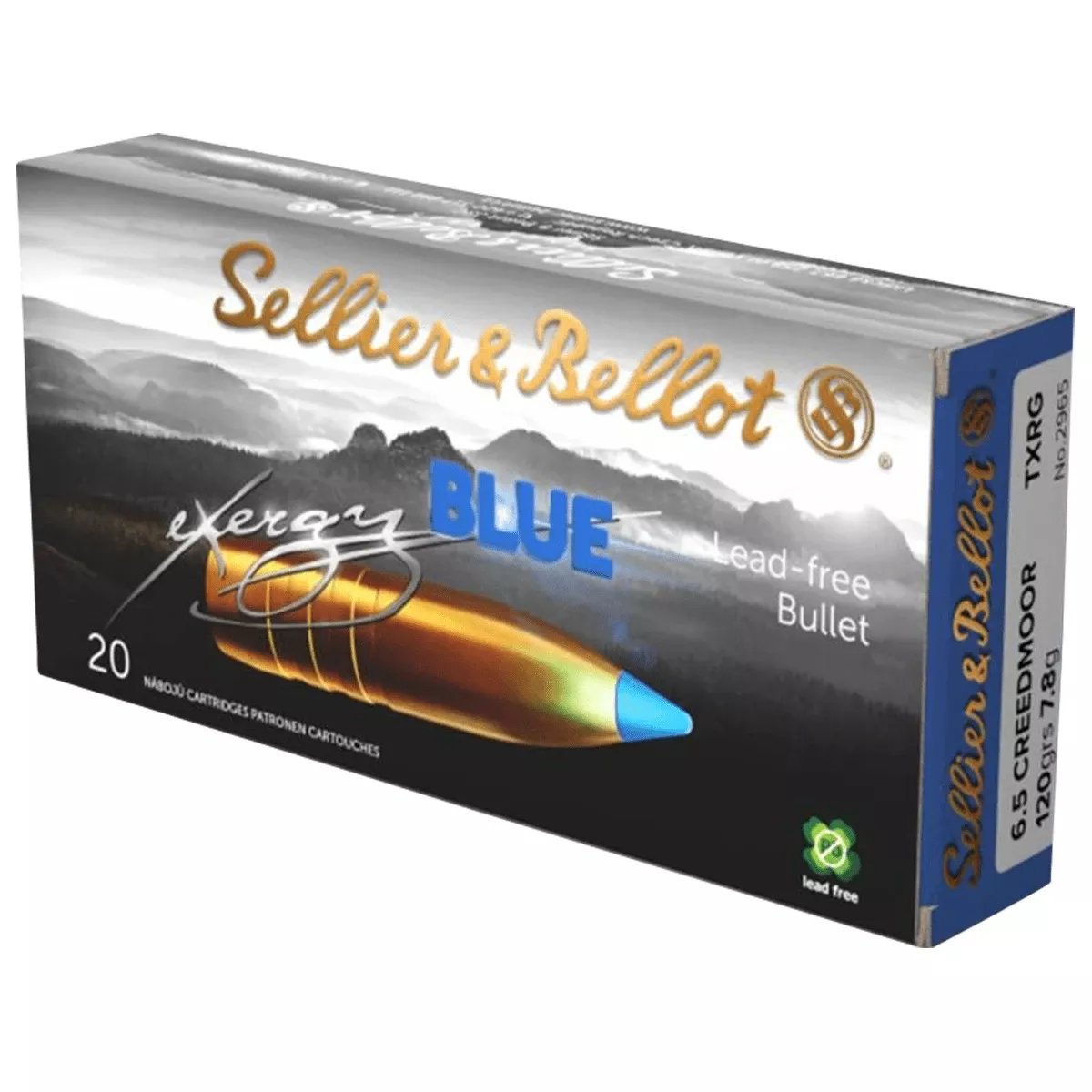Sellier & Bellot 6.5 Creedmoor Hunting Ammo eXergy 120 gr TAC-EX-Blue