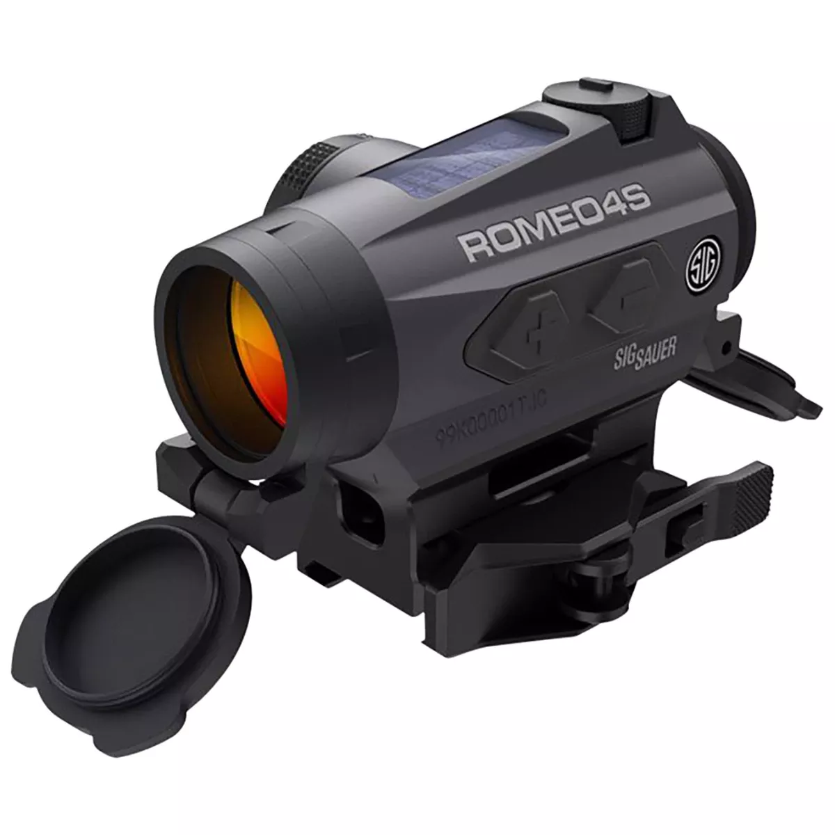 Sig Sauer Electro-Optics Romeo4S Red Dot Sight with 1 MOA Red Ballistic Circle Quadplex Reticle, Graphite, 1x20mm - SOR43022