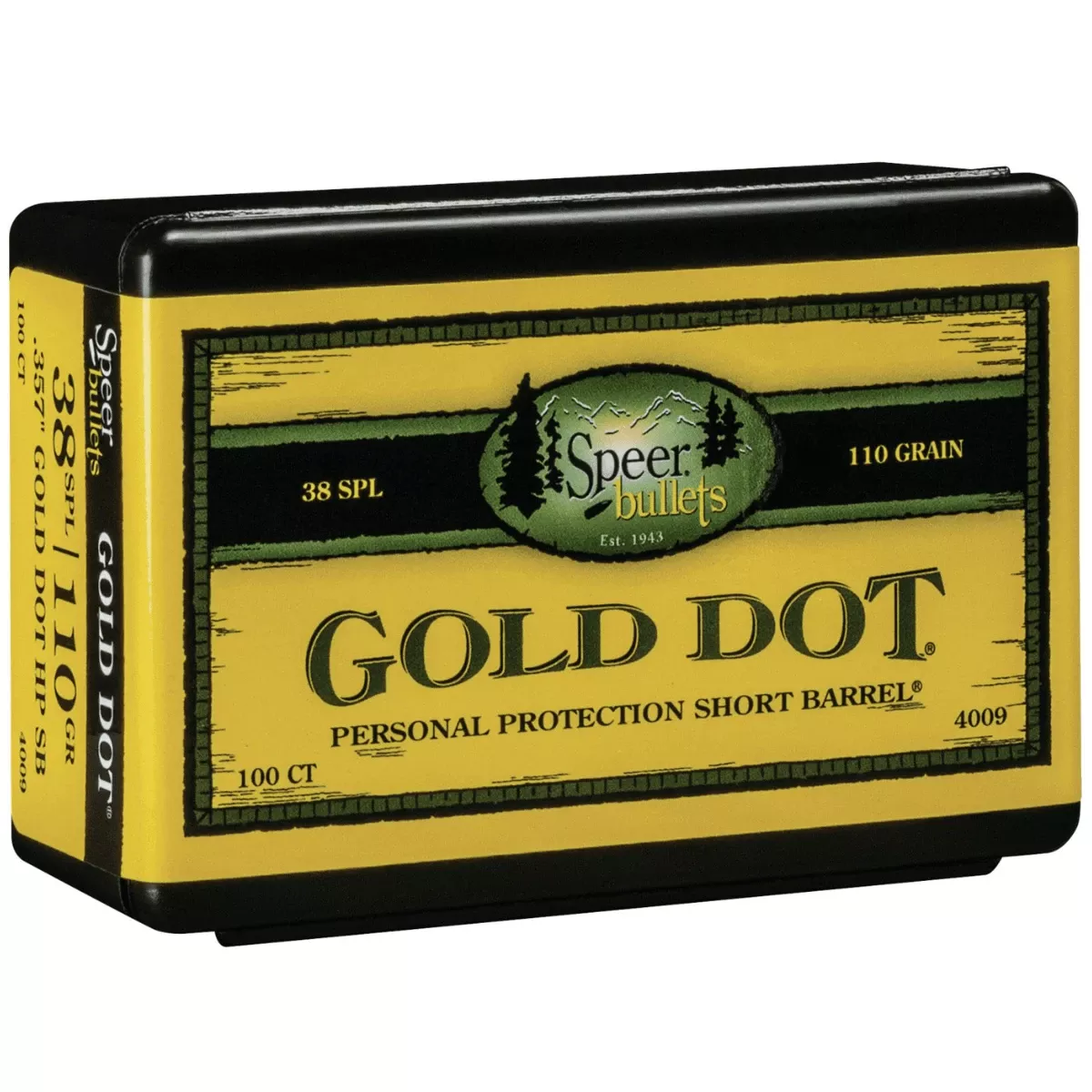 Speer Gold Dot Personal Protection 38 Cal, .357, 110 grain - 100 Per Box - 4009