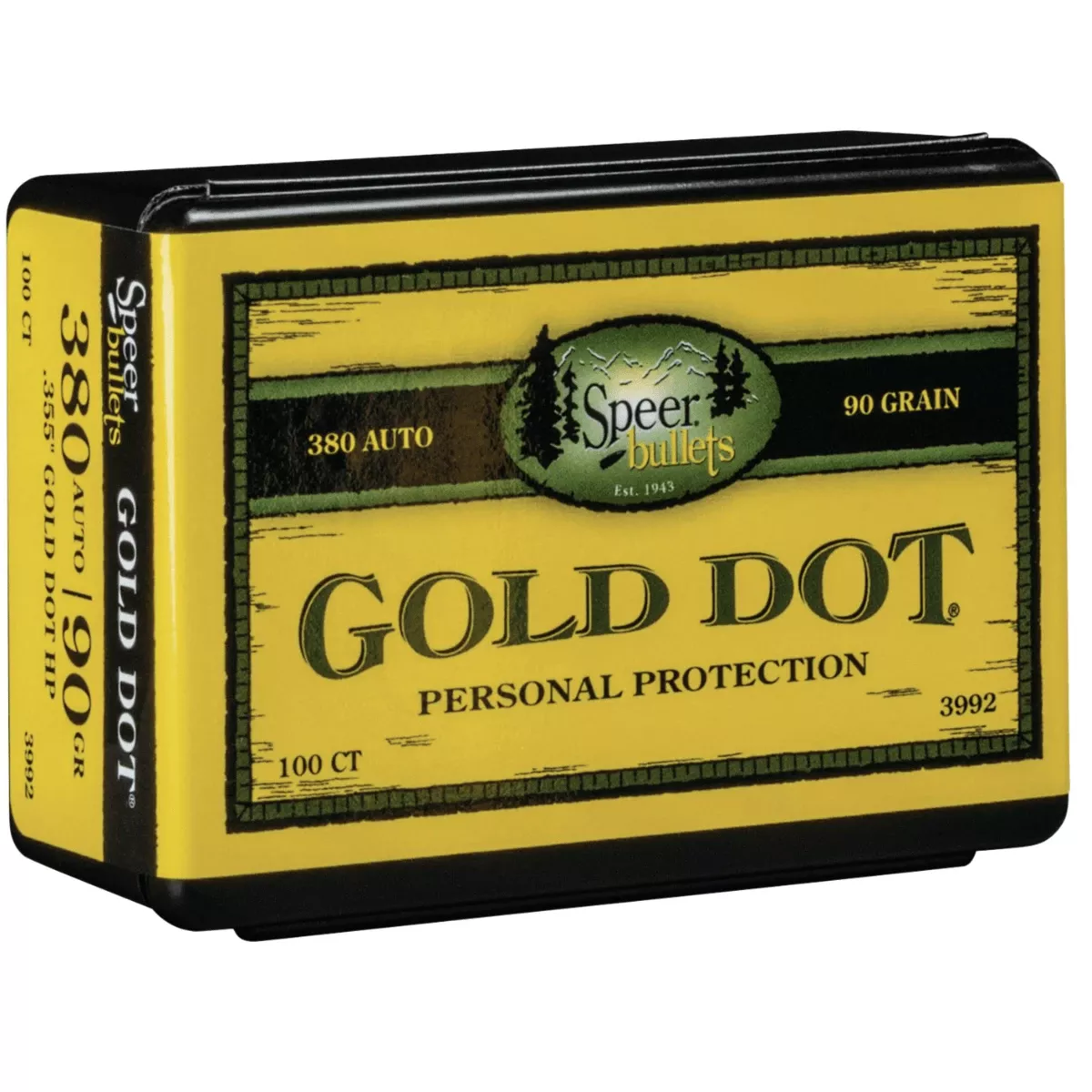Speer Gold Dot Personal Protection 9mm, .355, 90 grain - 100 Box - 3992