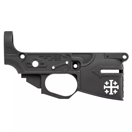 Spikes STLB600 Rare Breed Crusader Stripped Lower Receiver Multi-Caliber 7075-T6 Aluminum Black Anodized for AR-15