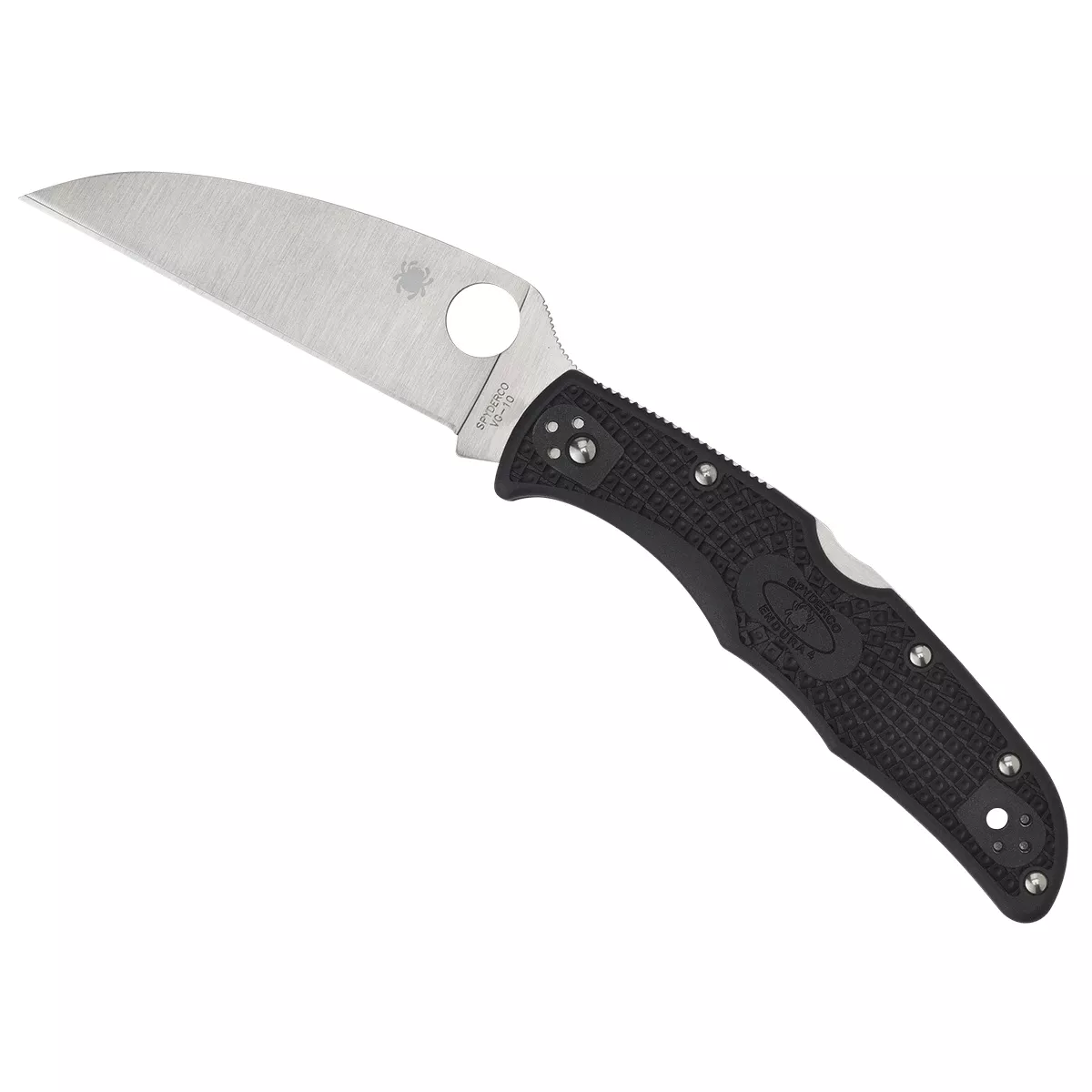 Spyderco C10FPWCBK Endura 4 Lightweight 3.78" Folding Wharncliffe Plain VG-10 Stainless Steel Blade/FRN Black Handle