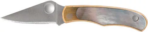 Spyderco C133AP Bug 1.25" Folding Plain Stonewashed 12C27 Sandvik Blade, Abalone/Nickel Handle