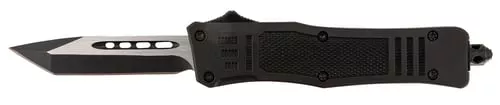 Steel River Knives MT616BT SpartanMini 2.75" OTF Tanto Plain Black/Silver 440C SS Blade/ 4.25" Black Aluminum Zinc Alloy Handle