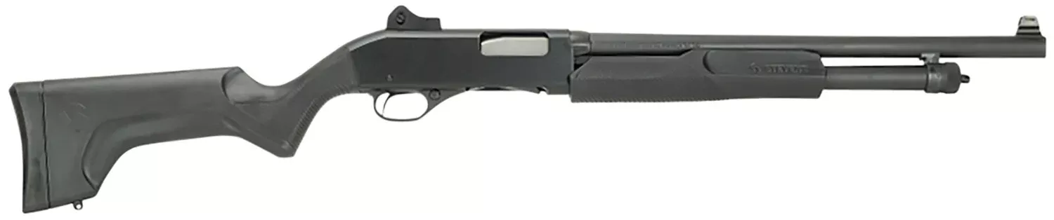 Stevens 320 Security 12 Gauge 3" 18.5" 5+1 Pump Shotgun - Ghost Ring Sights, Black Synthetic Stock