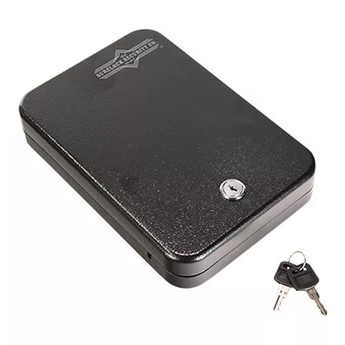 Surelock Security 3418941 Nighthawk Mobile Vault II Key Entry Matte Black Steel Holds 1 Handgun 2.50"H x 7.50"W x 11.50"D