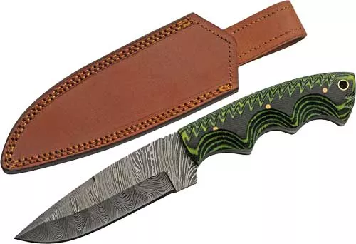 SZCO Rite Edge Tree Ridge 5" Damascus Fixed Blade Knife w/ Sheath