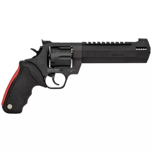 Taurus 2-440061RH Raging Hunter44 Rem Mag 6rd 6.75" Matte Black Oxide Steel Black Rubber with Integrated Red Cushion Insert Grip 2
