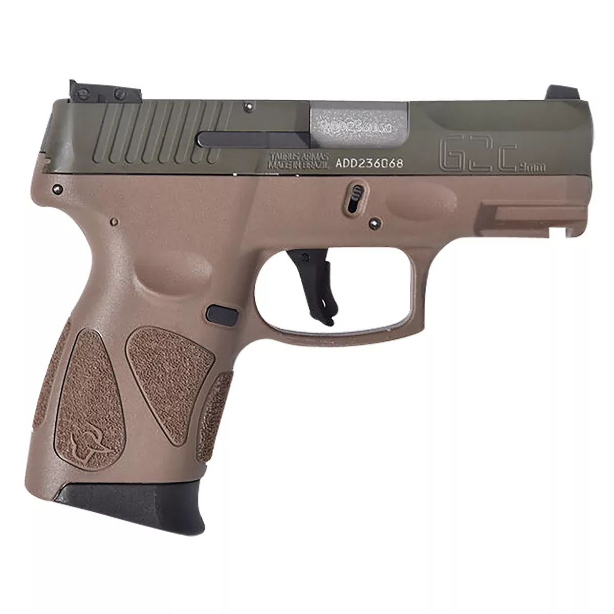 Taurus G2C 9mm Compact Burnt Bronze Frame Green Slide Handgun