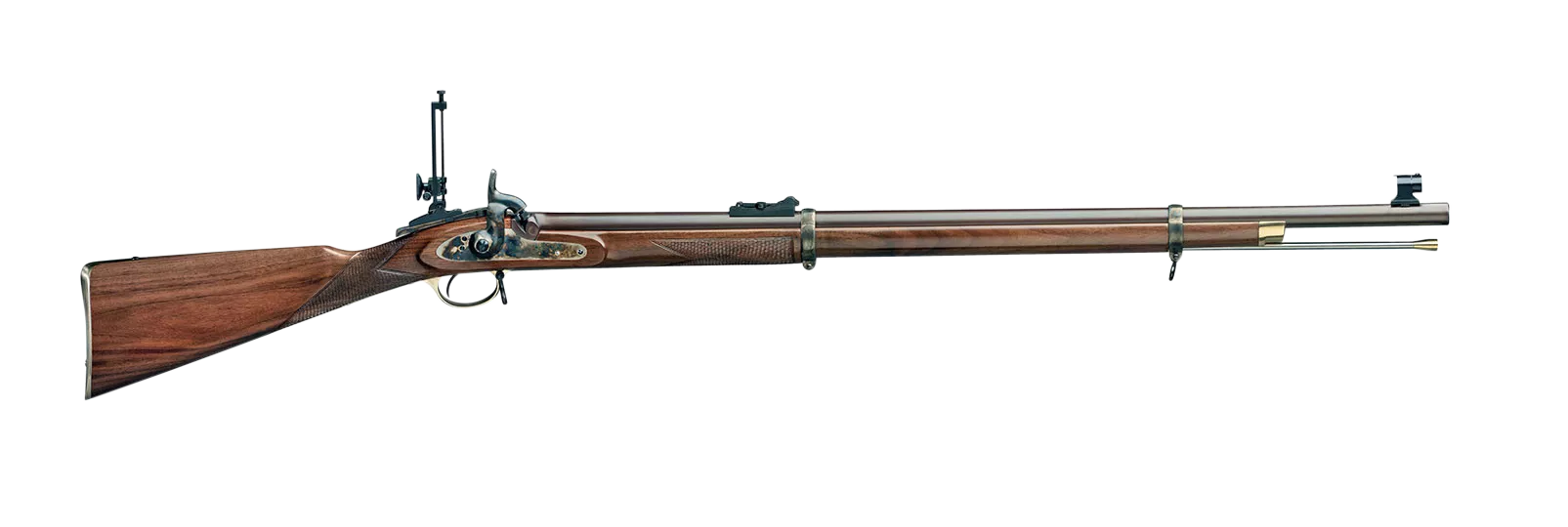 Taylors & Company 210034 Pedersoli Volunteer Target 451 Cal Percussion 33" Single Shot Barrel, Browned Steel Receiver, Fixed Checkered Walnut Stock