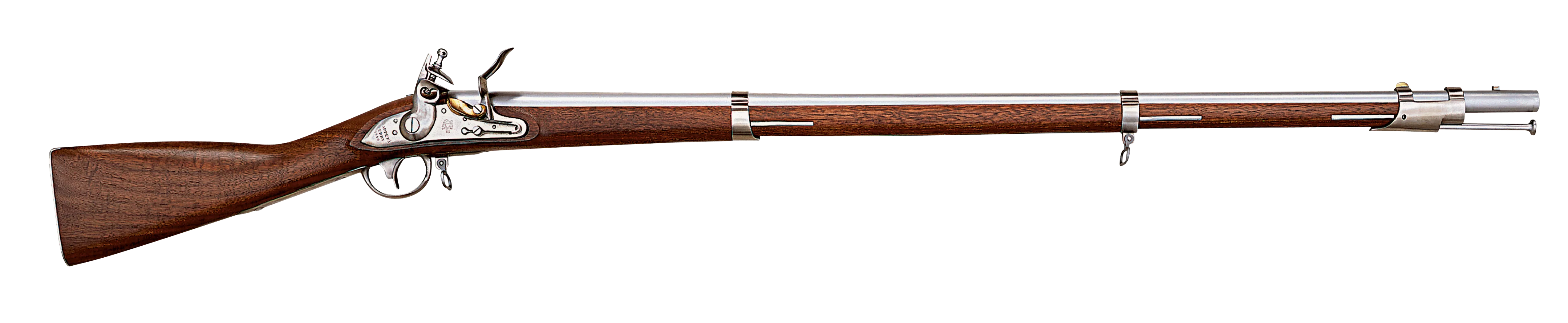 Taylors & Company 210091 1816 Harpers Ferry Pedersoli Flintlock 41.75" White Steel Round Barrel & Receiver, Fixed Walnut Stock