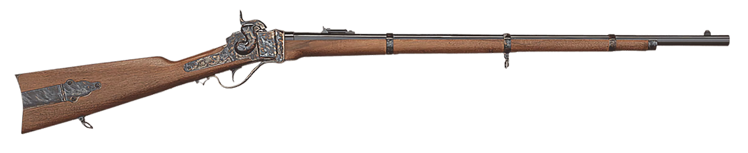 Taylors & Company 210122 1859 Sharps Infantry Pedersoli 54 Cal Percussion 30" Blued Round Barrel, Color Case Hardened Steel Receiver, Fixed Walnut Stock, Musket Cap Ignition, Right Hand