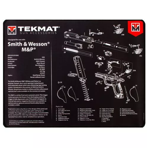 TekMat TEKR20SWNP Ultra Premium Cleaning MatS&W M&P Parts Diagram 15" x 20"