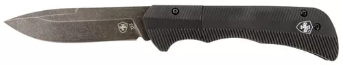 Templar Knife AAABK321 Auto Assist3.50" Folding Drop Point Plain Black Oxide Stonewashed D2 Steel Blade, 4.25" Aluminum Handle