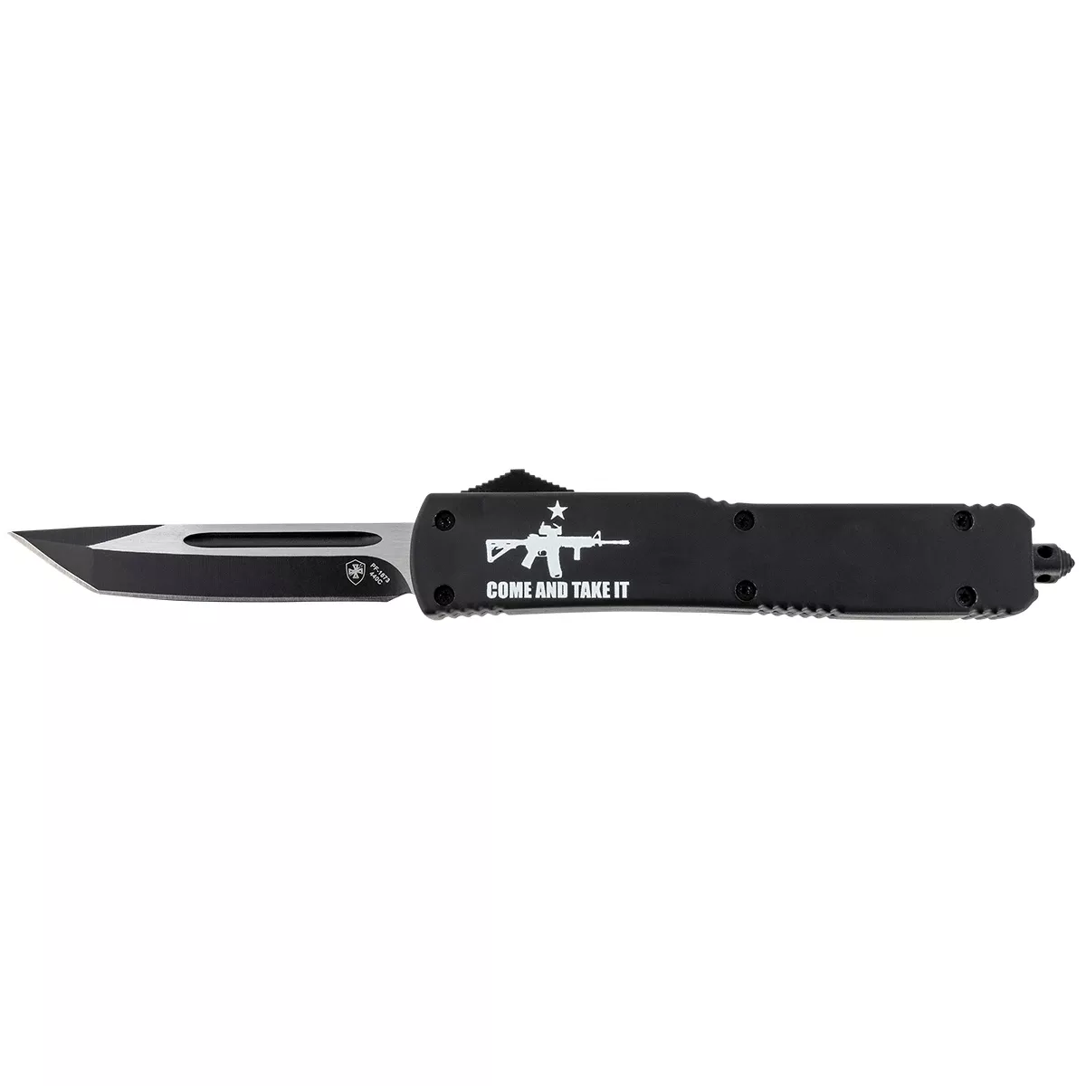 Templar Knife MAR15231 Come And Take It Gen II Slim 3.50" OTF Tanto Part Serrated Black 440C SS Blade Black Zinc Aluminum Alloy Handle