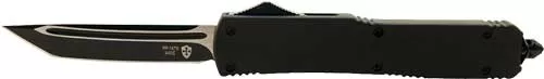 Templar Knife Slim OTF 3.1" Black Tanto Plain 440C Black Rubber Handle