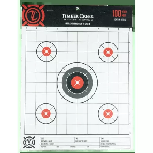 Timber Creek Marksman Rifle Sight-in Targets 100yd MOA
