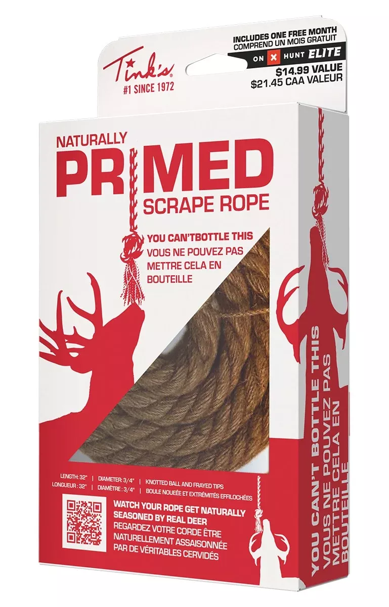 Tinks Primed Scrape Rope 32" Knotted Deer Scent