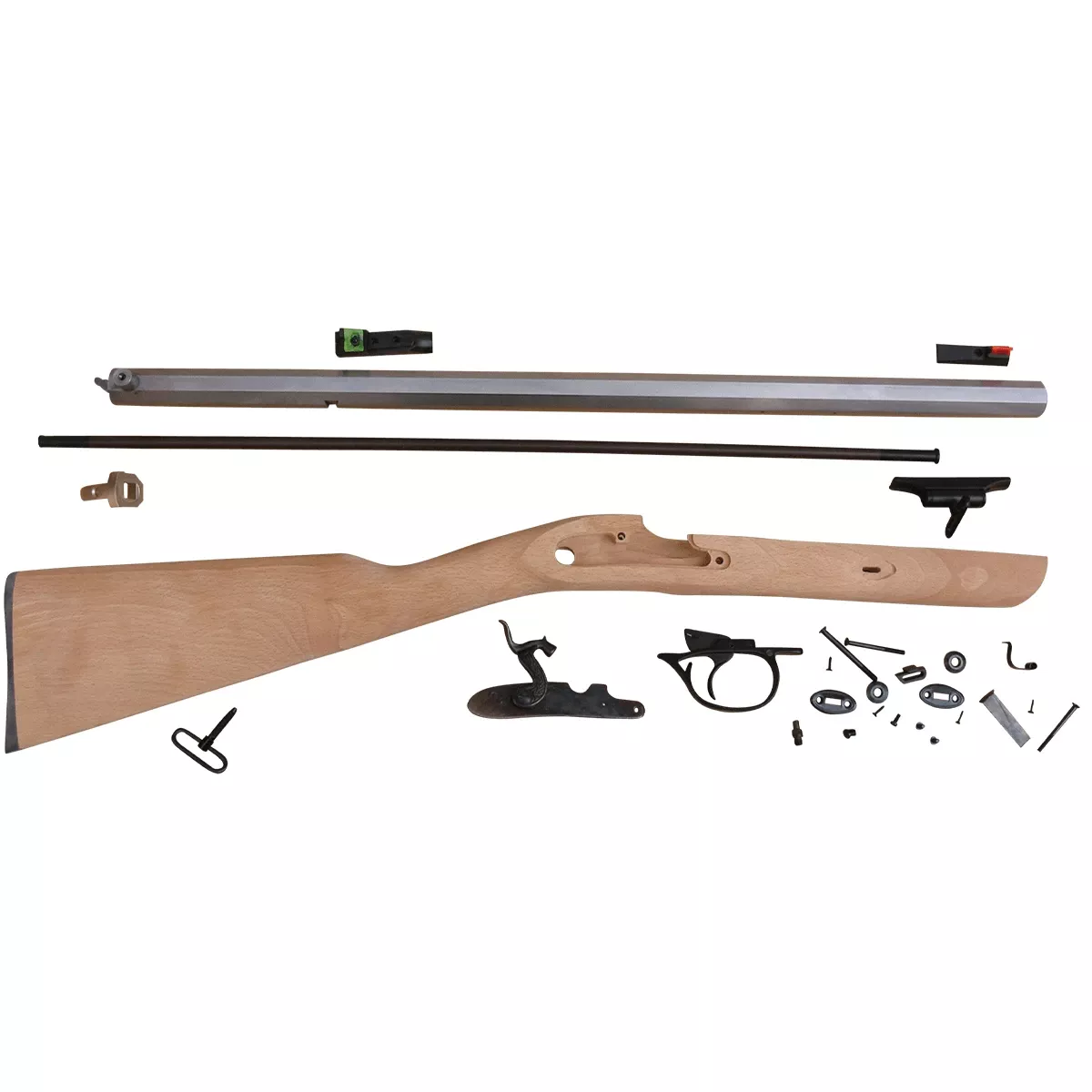 Traditions KRC53008 Deerhunter 50 Cal Percussion 24" Natural Stainless Octagon Barrel, Unfinished Hardwood Stock, Sidelo