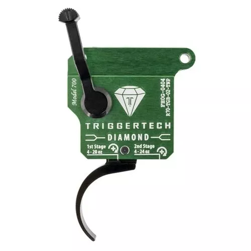 TriggerTech R70TGB02TNP DiamondRemington 700 Green w/Black Parts Two-Stage Pro Curved 0.50-2.80 lbs Right