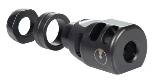 Ultradyne UD11030 Lithium PCC Compensator Black Nitride 416R Stainless Steel with 1/2"-28 tpi Threads, 1.75" OAL & 1.12" Diameter for 9mm Luger AR-Platform
