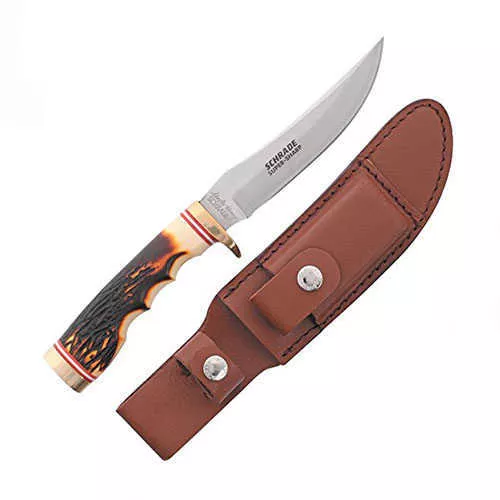 Uncle Henry by BTI Tools Next Gen Fixed Knife 5" Blade with Clip Point Staglon Handles Nickel Silver Guard and Pom