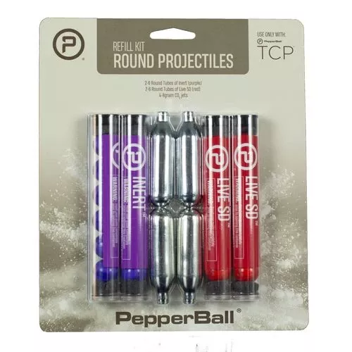 UTS/PEPPERBALL 970010215 TCP Round Projectile Refill Kit Includes Inert (VXR)/Live (VXR) Projectile 4 CO2 cartridges