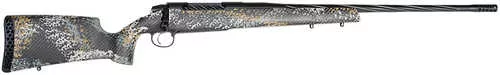 Weatherby 307 Alpine ST Full Size 300 Win 3+1 24" Graphite Black Cerakote Spiral Fluted Threaded Barrel, Steel Drilled & Tapped Receiver, Carbon Fiber w/Gray, Light Gray & Gold Sponge Accents Fixed Peak 44 Bastion Carbon Fiber Stock, RH