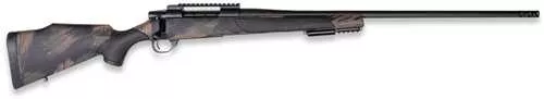 Weatherby Vanguard Black Hills 6.5 Creedmoor 4+1 16" + 2" Matte Blued Heavy Threaded Barrel & Steel Receiver w/Picatinny Rail, Arca Adapter/Picatinny Rail Forend, Black w/Green & Tan Accents Peak 44 Monte Carlo Polymer Stock