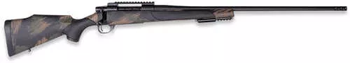 Weatherby Vanguard Black Hills Full Size 7mm PRC 3+1 26" Matte Blued Heavy Threaded Barrel & Receiver w/Picatinny Rail, Arca Adapter/Picatinny Rail Forend, Black w/Green & Tan Accents Peak 44 Monte Carlo Polymer Stock
