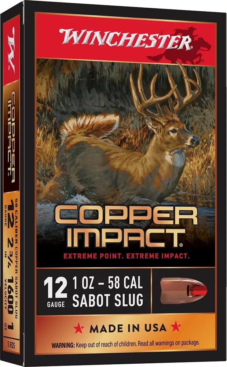 Winchester Ammo Copper Impact 12 Gauge 2.75" 1 oz Sabot Slug Shot - X12CLF