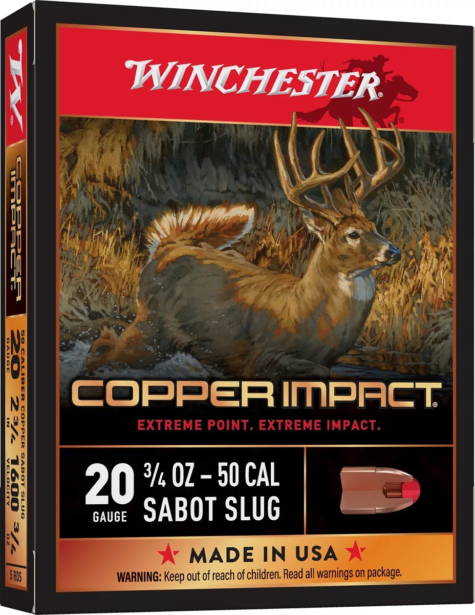 Winchester Ammo Copper Impact 20 Gauge 2.75" 3/4 oz Sabot Slug Shot - X20CLF