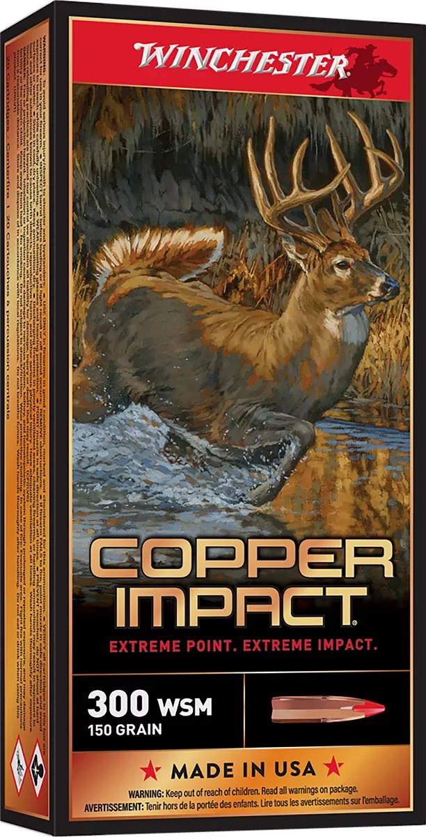 Winchester Ammo Copper Impact 300 WSM 150 gr Copper Extreme Point Lead Free - X300SCLF