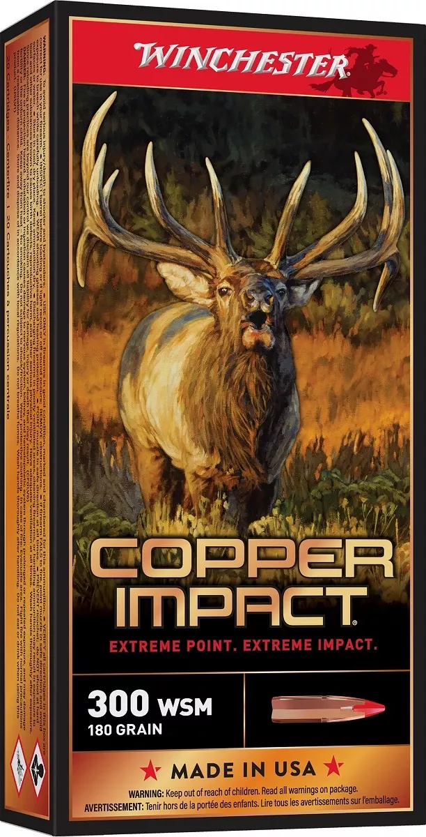 Winchester Ammo Copper Impact 300 WSM 180 gr Copper Extreme Point Lead Free - X300SCLF2