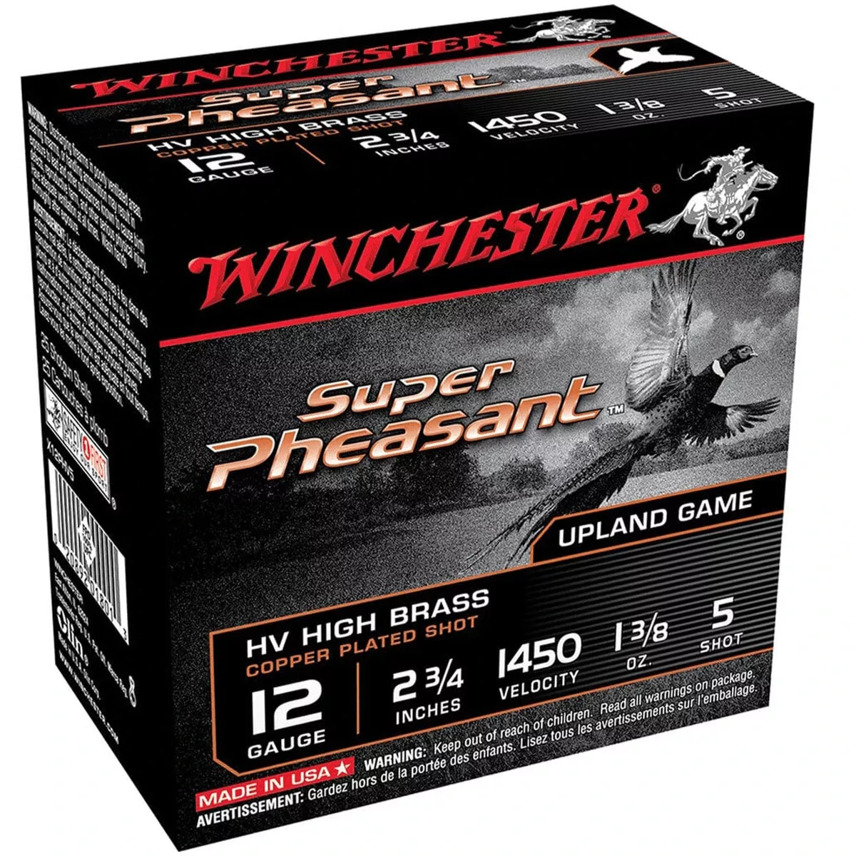 Winchester Ammo SPDG125 Super Pheasant Diamond Grade 12 Gauge 2.75" 1 3/8 oz 1300 fps 5 Shot 25 Bx