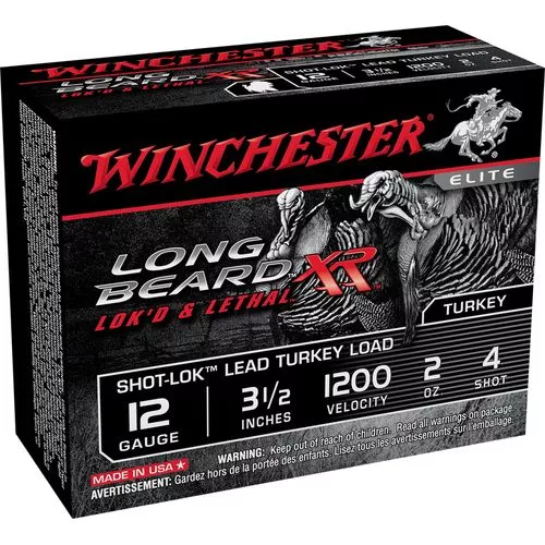 Winchester Ammo STLB12L4 Long Beard XR Shot-Lok 12 Gauge 3.5" 2 oz 4 Shot 10 Bx/ 10 Cs