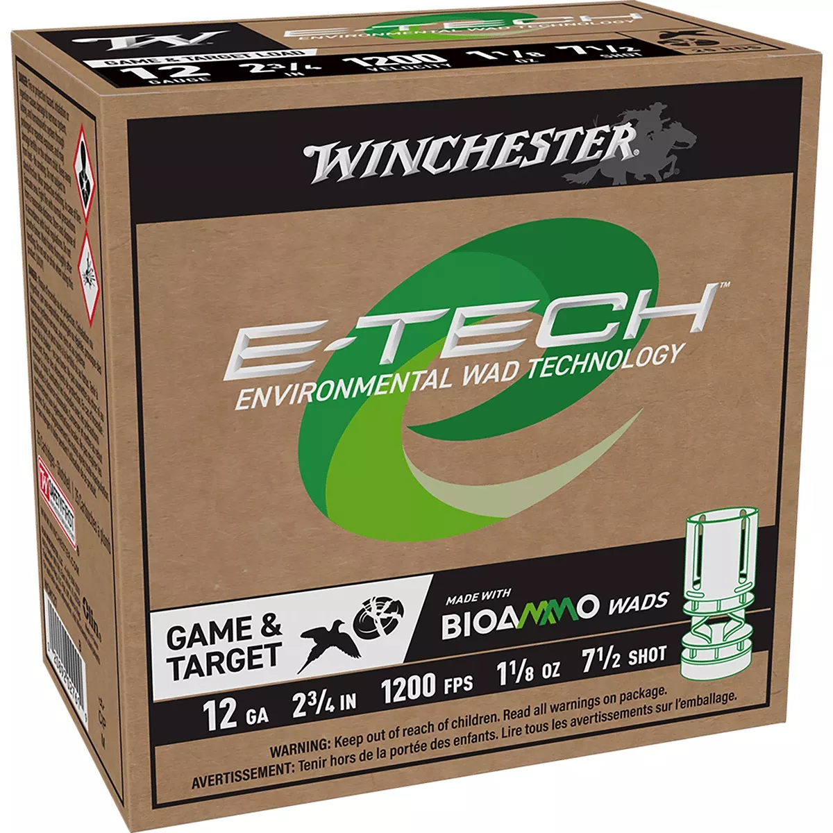 Winchester Ammo WCM127 E-Tech 12 Gauge 2.75" 1 1/8 oz 7.5 Shot 25 Per Box