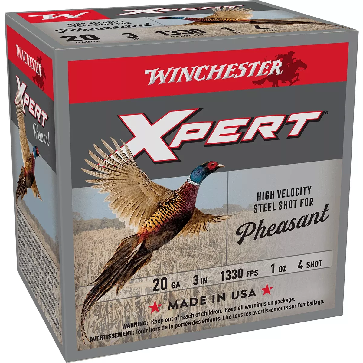 Winchester Ammo WEXP2034 Xpert Pheasant Lead Free High Velocity 20 Gauge 3" 1 oz 1330 fps 4 Shot 25 Bx