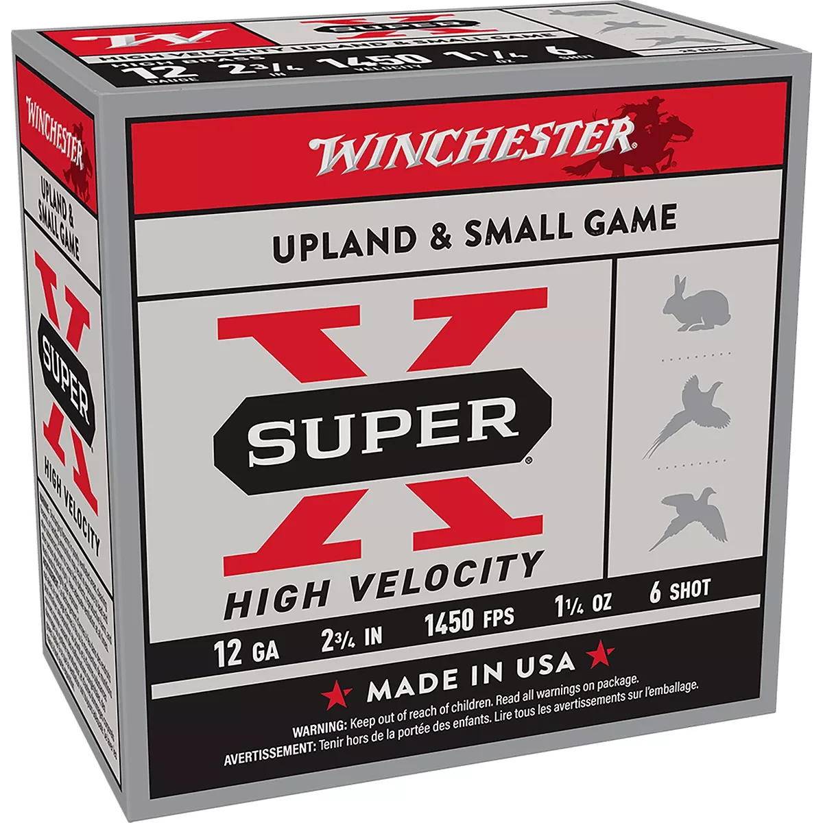 Winchester Ammo X12HV6 Super X High Velocity 12 Gauge 2.75" 1 1/4 oz 6 Shot 25 Per Box