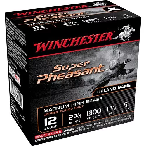 Winchester Ammo X12PH5 Super Pheasant Magnum High Brass 12 Gauge 2.75" 1 3/8 oz 5 Shot 25 Bx/ 10 Cs