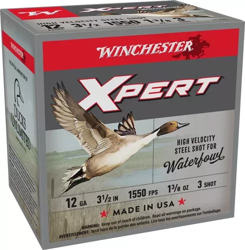 Winchester Ammunition Xpert Steel 12 Gauge 3.5" 1-3/8 oz #3 Shot 1550 fps - Box or Case