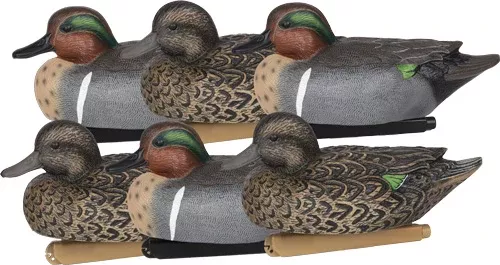 Zink Green Wing Teal Floater Duck Decoys 6-Pack - 3 Drakes, 3 Hens