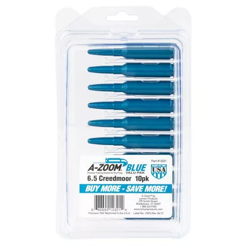 A-Zoom 12321 Rifle Snap Caps6.5 Creedmoor Blue 10 Pkg